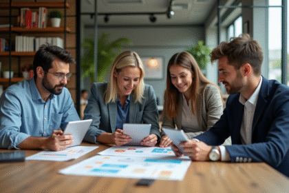 Groupe de professionnels collaborant autour d'une table
