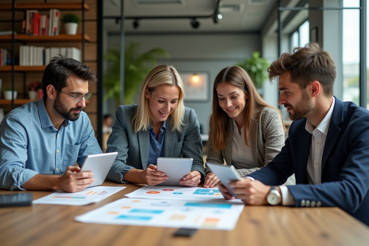 Groupe de professionnels collaborant autour d'une table