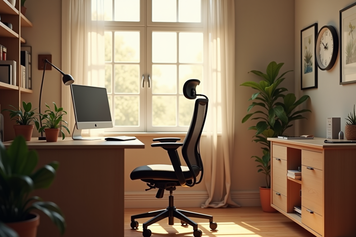 Espace de travail calme en fin d