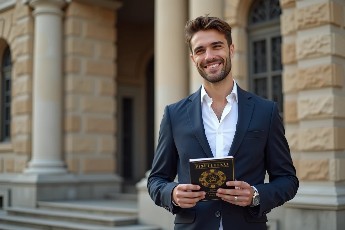 Jeune homme avec un livret de signes du zodiaque occidental
