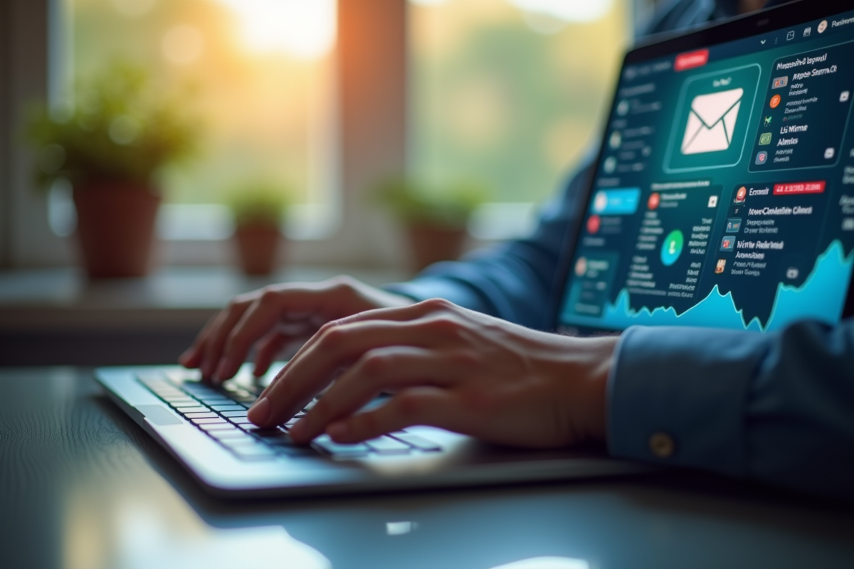 Mains tapant sur un clavier d