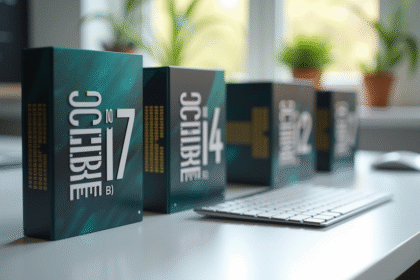 Sélection de processeurs puissants sur bureau lumineux