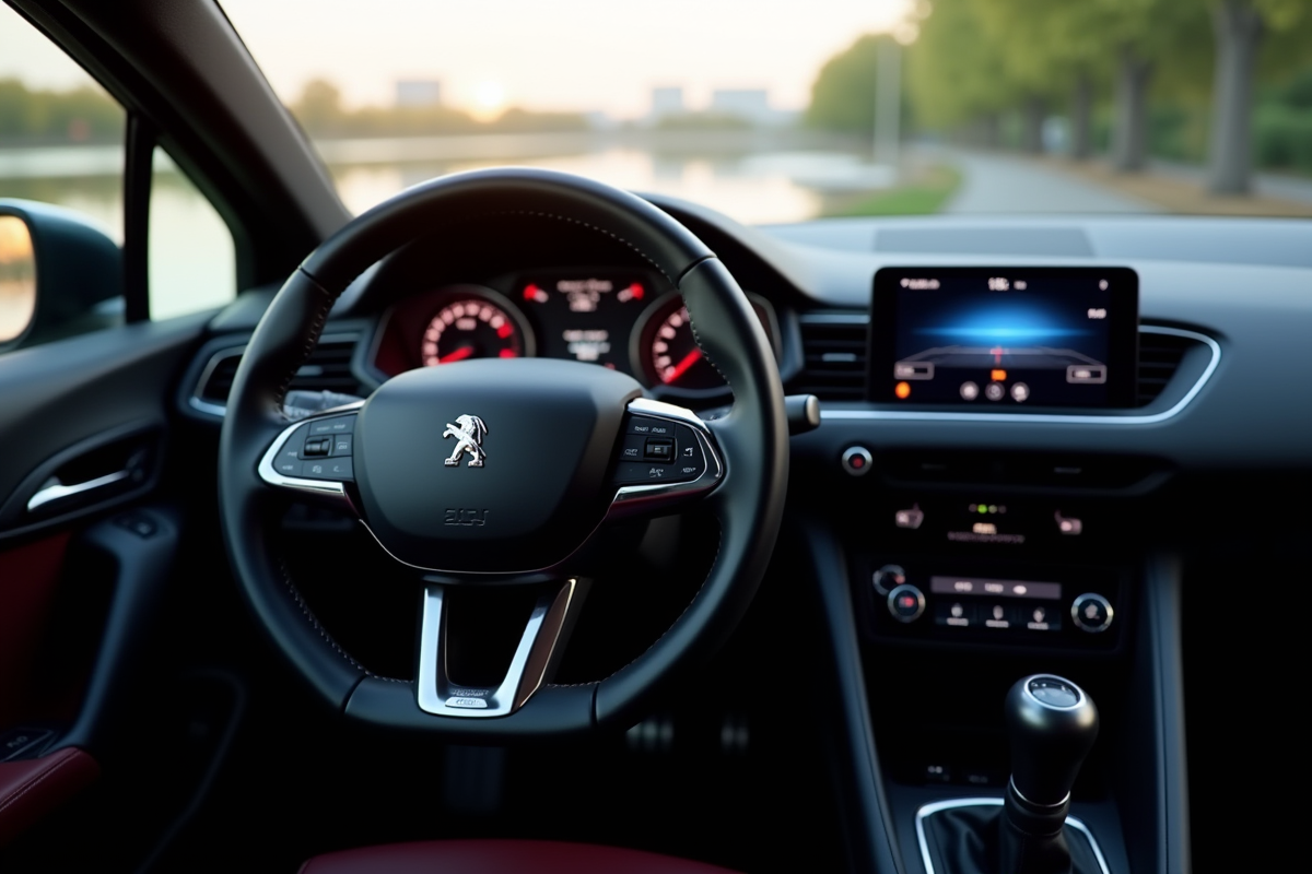 Intérieur du cockpit avec tableau de bord numérique